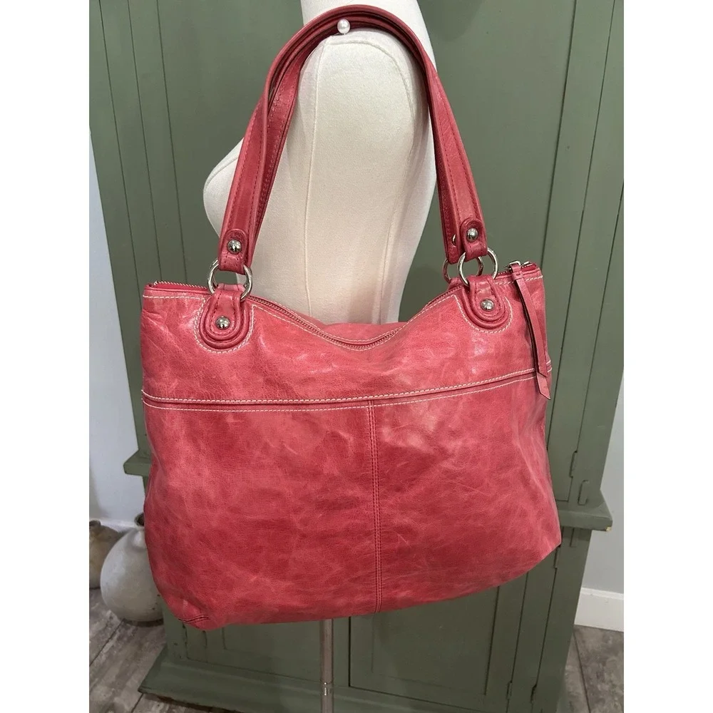 Vintage Coach Red Leather Shoulder Bag Hobo‎ Y2K Bratz Statement Silver Hardware